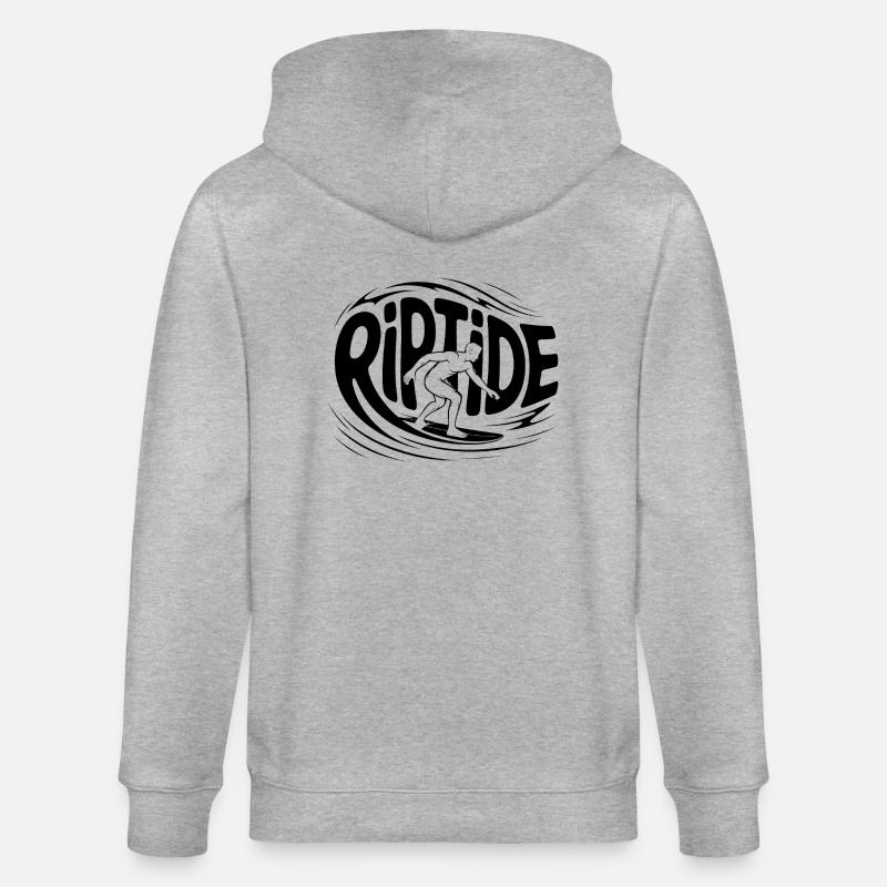 Riptide - Logo de surfeur cool - Veste à capuche bio CULTIVATOR Stanley/Stella Unisexe - gris chiné