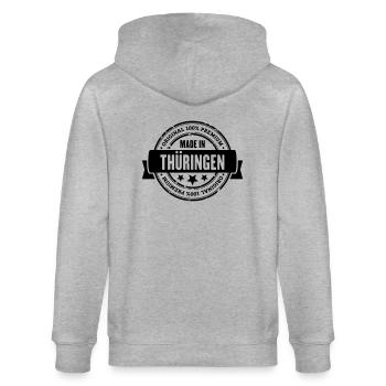 Made in Thüringen - Stanley/Stella Unisex Bio-Kapuzenjacke CULTIVATOR  - Grau meliert - Hinten - Luana (180cm)