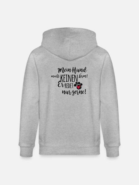 Mein Hund redet... - Stanley/Stella Unisex Bio-Kapuzenjacke CULTIVATOR - Grau meliert