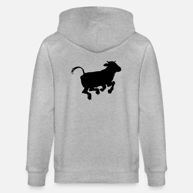 vache joyeuse - Veste à capuche bio CULTIVATOR Stanley/Stella Unisexe - gris chiné