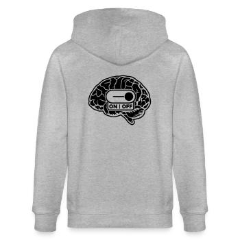 On Off Brain - Stanley/Stella CULTIVATOR  Unisex Organic Hooded Jacket - heather grey - Back - Luana (180cm)