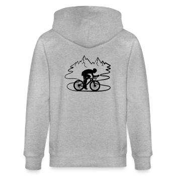 Excursion Bike Rider - Stanley/Stella CULTIVATOR  Unisex Organic Hooded Jacket - heather grey - Back - Luana (180cm)