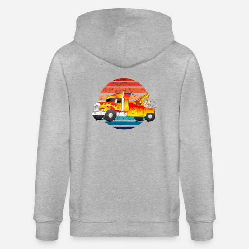 Abschleppwagen Abschleppdienst Abschlepper LKW - Stanley/Stella Unisex Bio-Kapuzenjacke CULTIVATOR  - Grau meliert