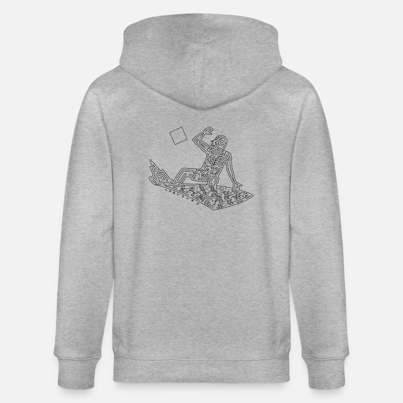 Surfer Maze (schwarze Version) - Stanley/Stella Unisex Bio-Kapuzenjacke CULTIVATOR  - Grau meliert