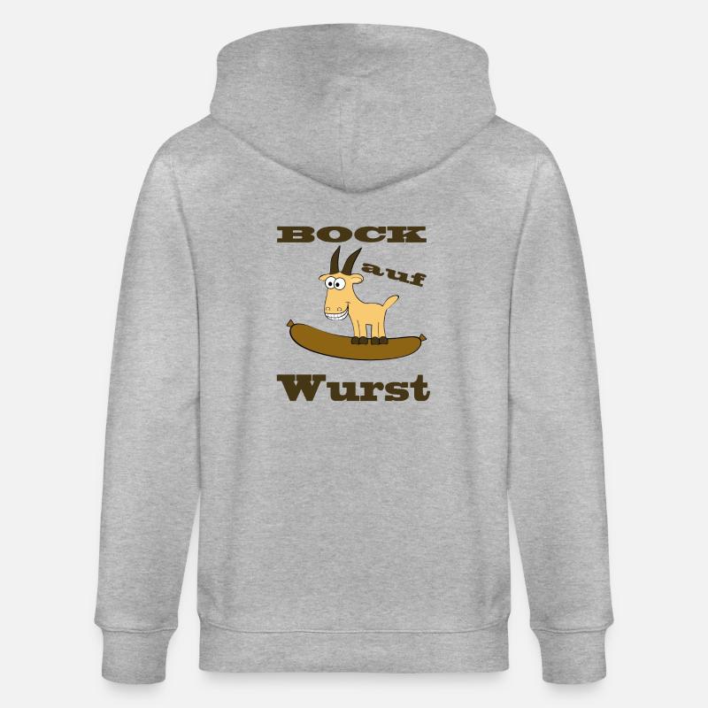 Comic Bock - Bock auf Wurst - Stanley/Stella Unisex Bio-Kapuzenjacke CULTIVATOR  - Grau meliert