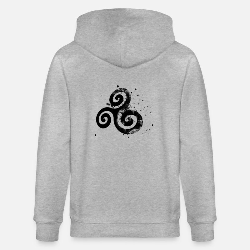 bzh triskell eclate - Veste à capuche bio CULTIVATOR Stanley/Stella Unisexe - gris chiné