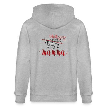 Universum Die beste Mamma - Stanley/Stella Unisex Bio-Kapuzenjacke CULTIVATOR  - Grau meliert - Hinten - Luana (180cm)