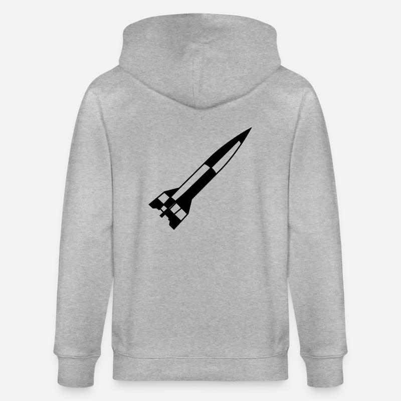 A4 Rakete einfarbig schwarz - Stanley/Stella Unisex Bio-Kapuzenjacke CULTIVATOR  - Grau meliert