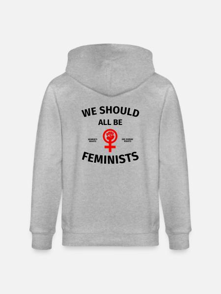 Feminism Feminist - Stanley/Stella CULTIVATOR Unisex Organic Hooded Jacket - heather grey
