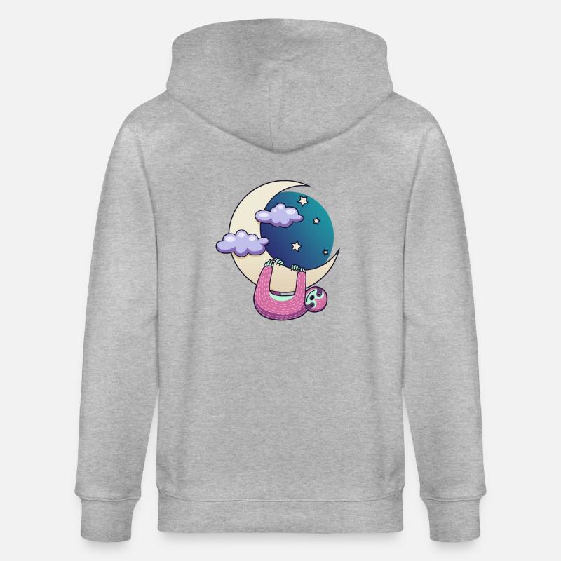 moon sloth - Stanley/Stella Unisex Bio-Kapuzenjacke CULTIVATOR  - Grau meliert