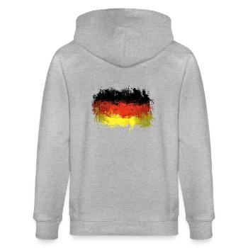 Drapeau allemand Graffiti - Veste à capuche bio CULTIVATOR Stanley/Stella Unisexe - gris chiné - Dos - Luana (180cm)