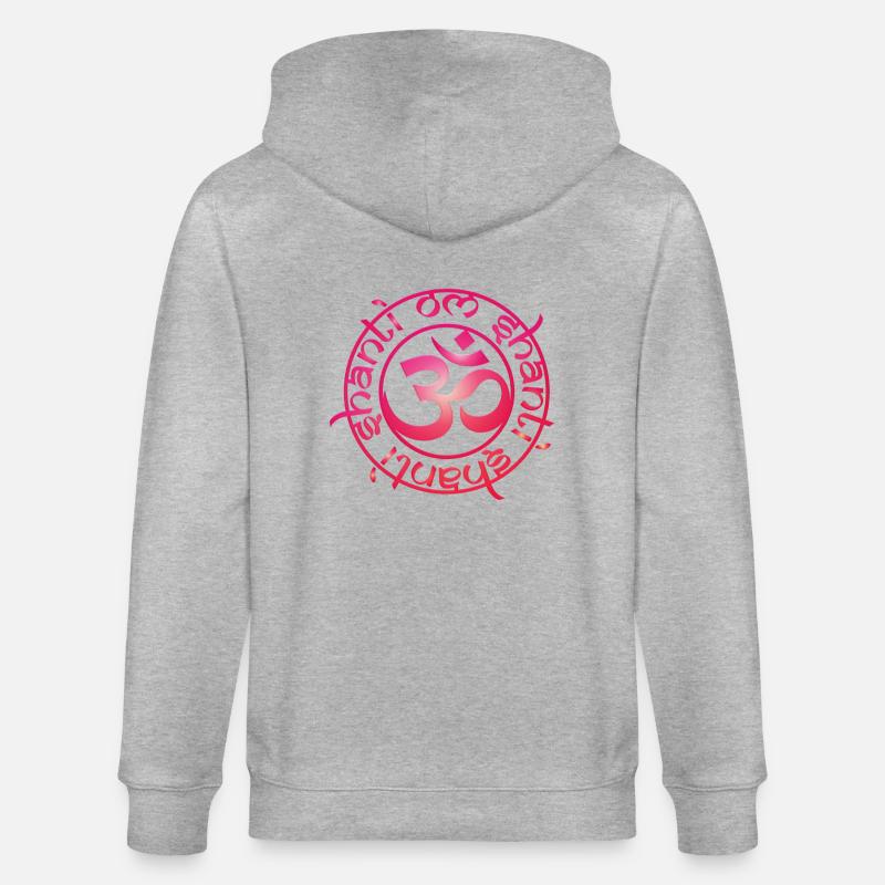 aum_om_shanti_chakra1_muladhara_root - Stanley/Stella Unisex Bio-Kapuzenjacke CULTIVATOR  - Grau meliert