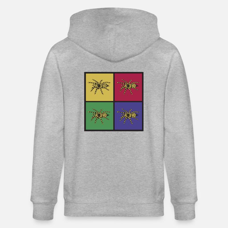 Tarentule d'araignée pop art - Veste à capuche bio CULTIVATOR Stanley/Stella Unisexe - gris chiné