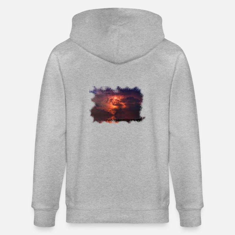 Scratched 'Thunder' - Stanley/Stella CULTIVATOR  Unisex Organic Hooded Jacket - heather grey