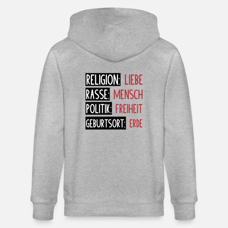 Statement - Keine Trennung oder Spaltung - Stanley/Stella Unisex Bio-Kapuzenjacke CULTIVATOR  - Grau meliert