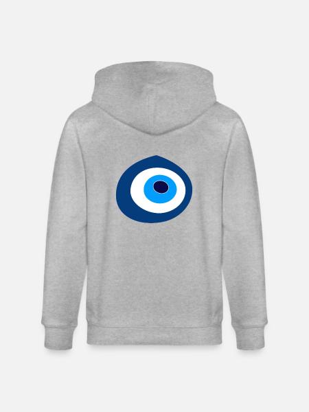 Turkish Eye Nazar - Stanley/Stella CULTIVATOR Unisex Organic Hooded Jacket - heather grey