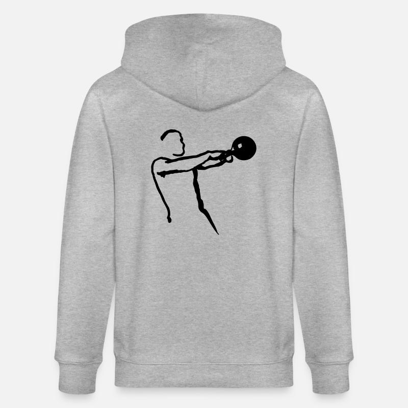 Kettlebell Swing groß - Stanley/Stella Unisex Bio-Kapuzenjacke CULTIVATOR  - Grau meliert