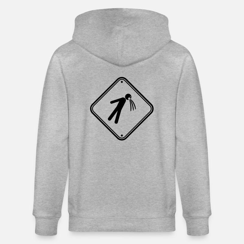 shield caution note vomit vomit - Stanley/Stella CULTIVATOR  Unisex Organic Hooded Jacket - heather grey