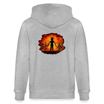 explosion - Stanley/Stella Unisex Bio-Kapuzenjacke CULTIVATOR  - Grau meliert - Hinten - Luana (180cm)