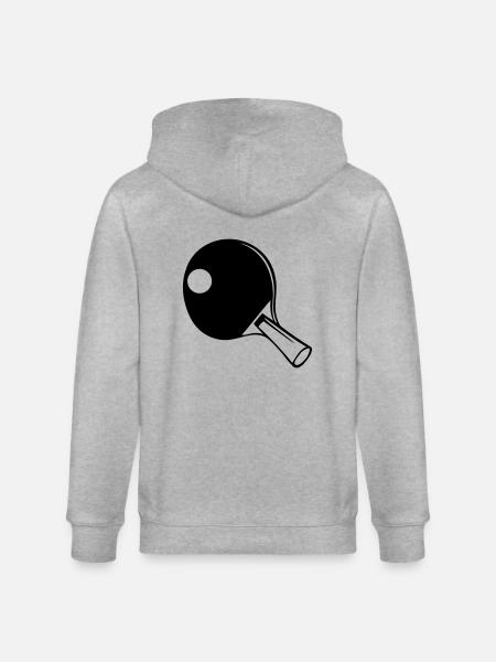Table Tennis Bat - Stanley/Stella CULTIVATOR Unisex Organic Hooded Jacket - heather grey
