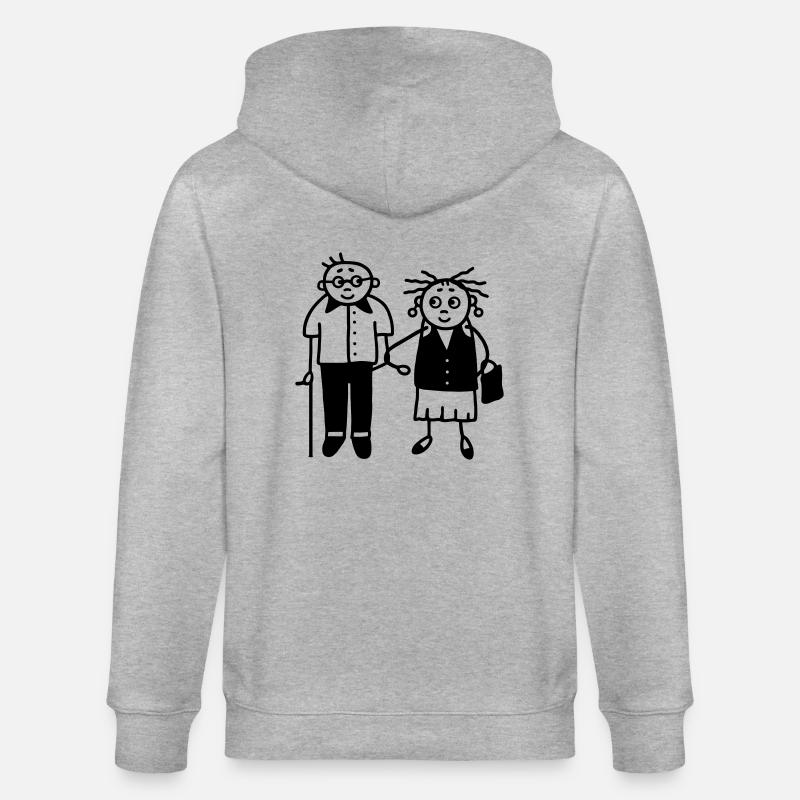 Oma & Opa - Ehepaar - Rentner - Stanley/Stella Unisex Bio-Kapuzenjacke CULTIVATOR  - Grau meliert