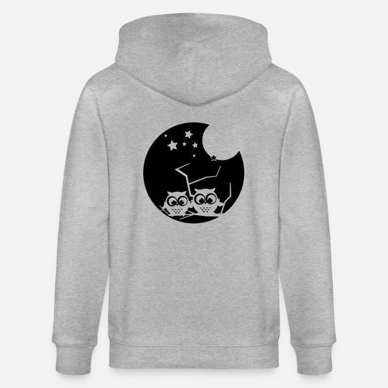 2 verträumte eulen - Stanley/Stella Unisex Bio-Kapuzenjacke CULTIVATOR  - Grau meliert