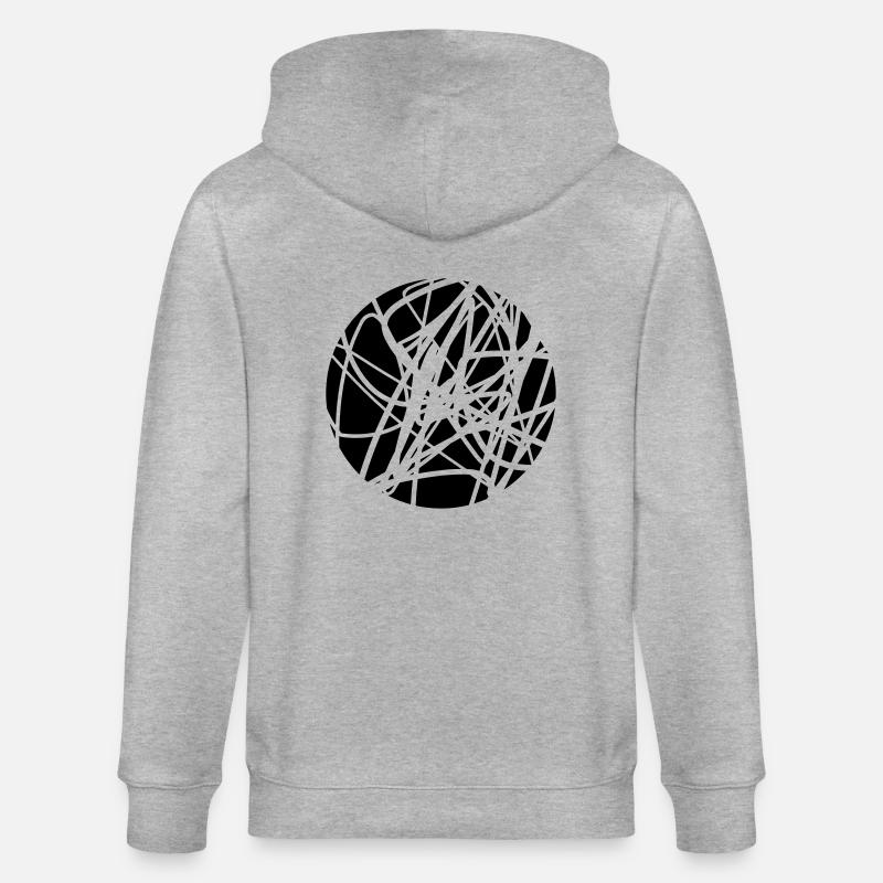 Scribbled chaotic strokes pattern - Stanley/Stella CULTIVATOR  Unisex Organic Hooded Jacket - heather grey