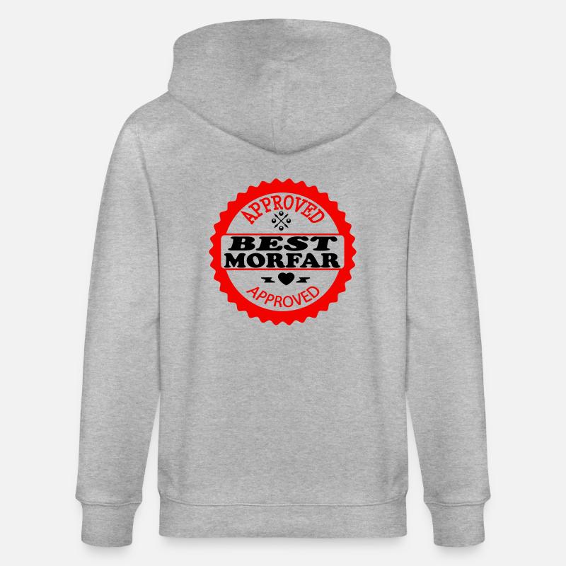 Approved best morfar - Stanley/Stella Unisex Bio-Kapuzenjacke CULTIVATOR - Grau meliert