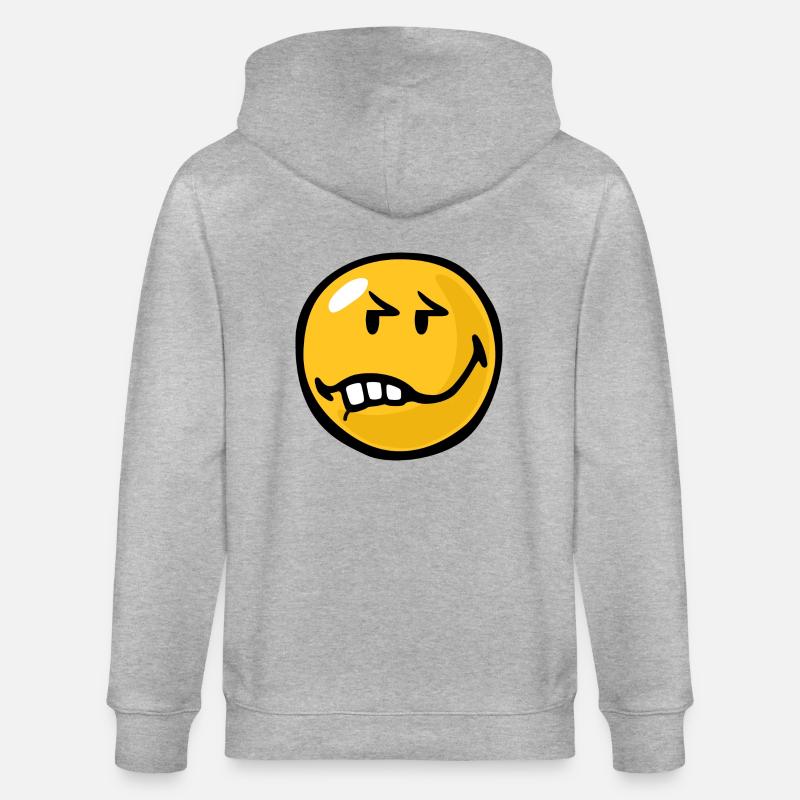 Smiley Anger Exasperation - Veste à capuche bio CULTIVATOR Stanley/Stella Unisexe - gris chiné