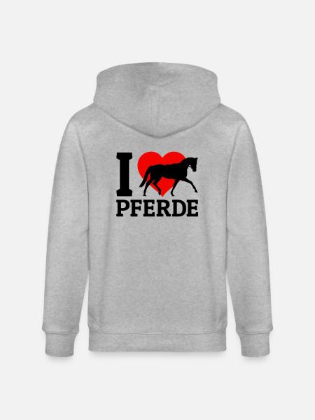 I love Pferde - Stanley/Stella Unisex Bio-Kapuzenjacke CULTIVATOR  - Grau meliert