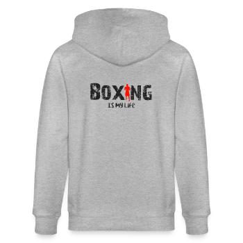 Boxing is my life - Stanley/Stella CULTIVATOR  Unisex Organic Hooded Jacket - heather grey - Back - Luana (180cm)