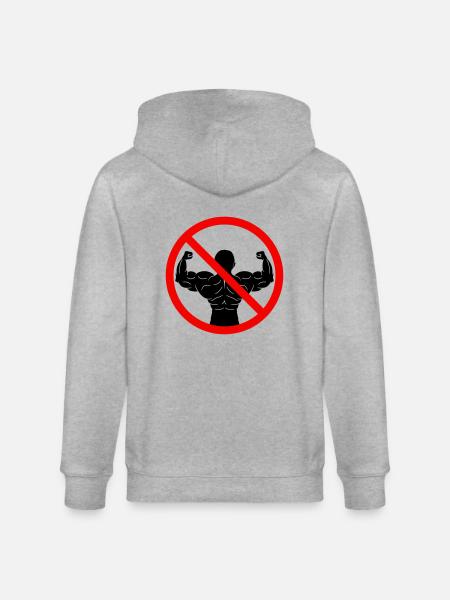 No bodybuilders banned - Stanley/Stella CULTIVATOR  Unisex Organic Hooded Jacket - heather grey