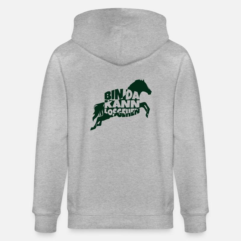 bin da pferd 1 - Stanley/Stella Unisex Bio-Kapuzenjacke CULTIVATOR  - Grau meliert