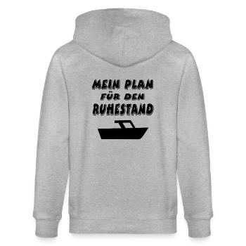 Motorboot - Stanley/Stella Unisex Bio-Kapuzenjacke CULTIVATOR  - Grau meliert - Hinten - Luana (180cm)