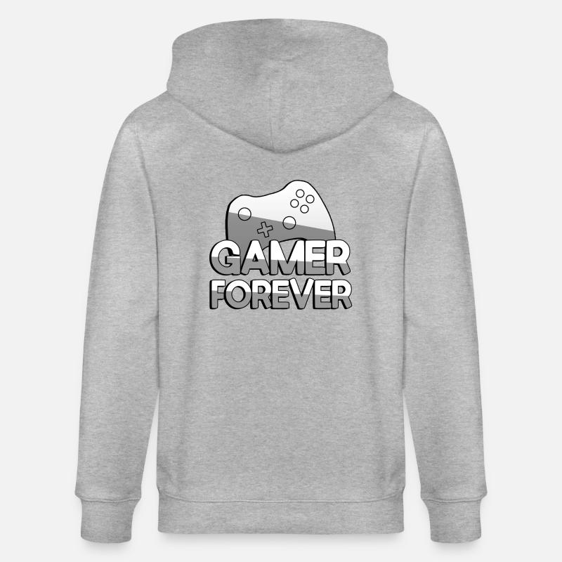 GAMER FOREVER + Controller - Gaming - Stanley/Stella Unisex Bio-Kapuzenjacke CULTIVATOR  - Grau meliert