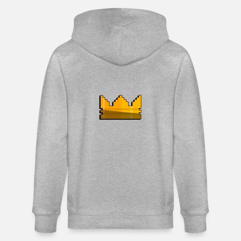 Couronne royale / Krone - Pixelart - Veste à capuche bio CULTIVATOR Stanley/Stella Unisexe - gris chiné
