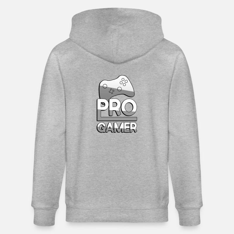 PRO GAMER (Weiß) + Controller - Gaming - Stanley/Stella Unisex Bio-Kapuzenjacke CULTIVATOR  - Grau meliert