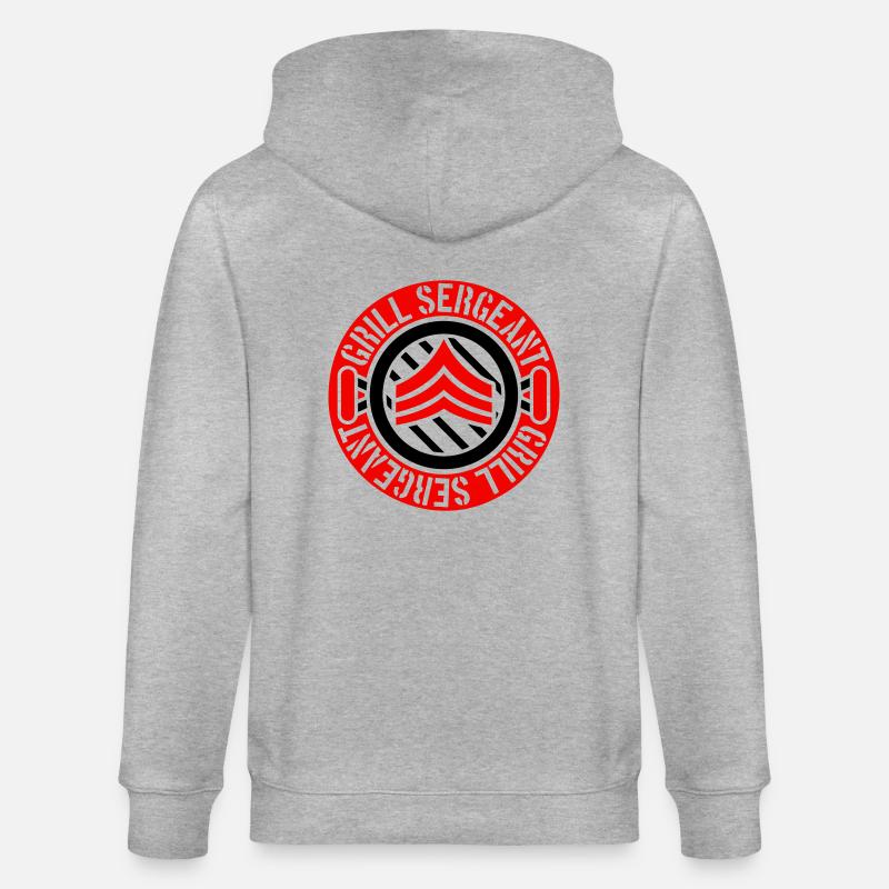 Barbecue Grill Sergeant Stempel - Stanley/Stella Unisex Bio-Kapuzenjacke CULTIVATOR  - Grau meliert