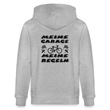 Garage - Stanley/Stella Unisex Bio-Kapuzenjacke CULTIVATOR  - Grau meliert - Hinten - Luana (180cm)