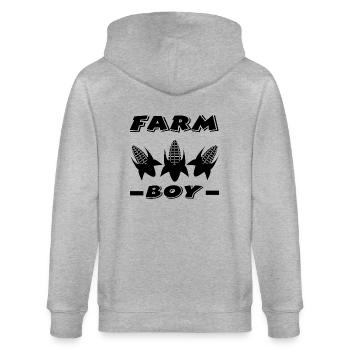 Bauernhof - Stanley/Stella Unisex Bio-Kapuzenjacke CULTIVATOR  - Grau meliert - Hinten - Luana (180cm)