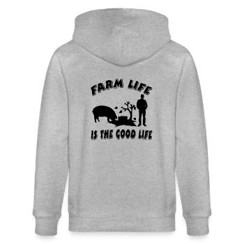 Farm - Stanley/Stella CULTIVATOR  Unisex Organic Hooded Jacket - heather grey - Back - Luana (180cm)