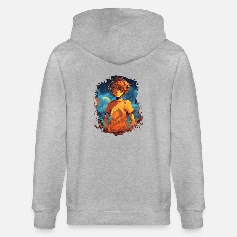 Garçon d’anime - Veste à capuche bio CULTIVATOR Stanley/Stella Unisexe - gris chiné