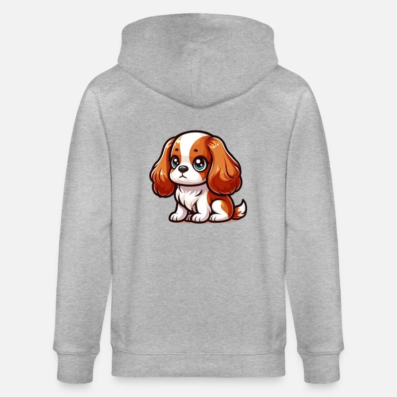Chibi cavalier king charles - Veste à capuche bio CULTIVATOR Stanley/Stella Unisexe - gris chiné