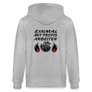 Feuerwehr - Stanley/Stella Unisex Bio-Kapuzenjacke CULTIVATOR  - Grau meliert - Hinten - Luana (180cm)