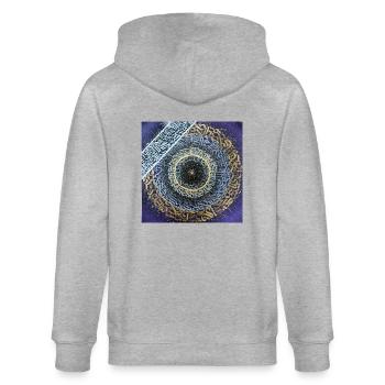 Calligraffiti - Meditation I - Stanley/Stella Unisex Bio-Kapuzenjacke CULTIVATOR  - Grau meliert - Hinten - Luana (180cm)