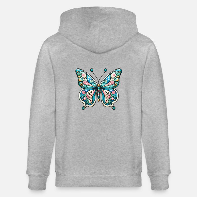 Super Papillon - Éclat Féerique - Veste à capuche bio CULTIVATOR Stanley/Stella Unisexe - gris chiné