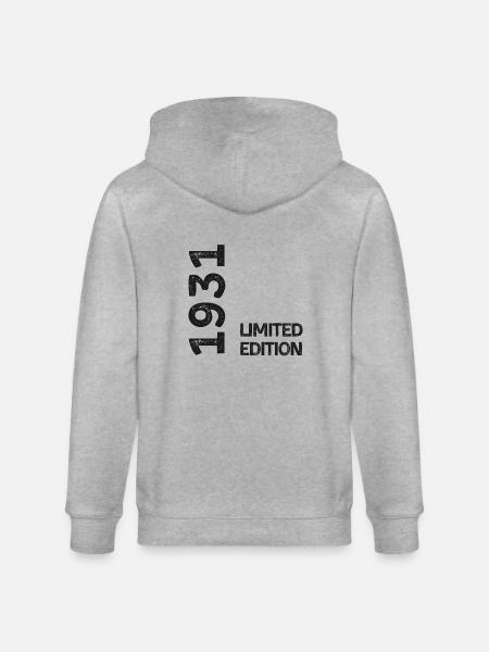 1931 Limitierte Auflage - Stanley/Stella Unisex Bio-Kapuzenjacke CULTIVATOR  - Grau meliert