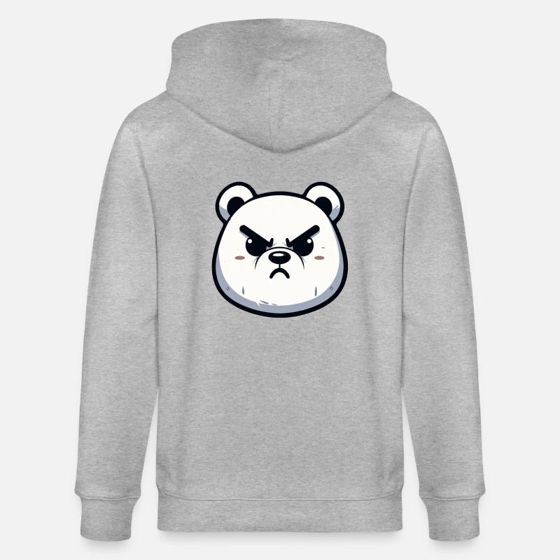 Wütendes Eisbär-Design - Stanley/Stella Unisex Bio-Kapuzenjacke CULTIVATOR  - Grau meliert