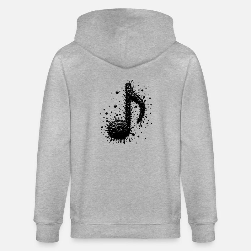 Drops de notes de musique d’éclaboussure - Veste à capuche bio CULTIVATOR Stanley/Stella Unisexe - gris chiné