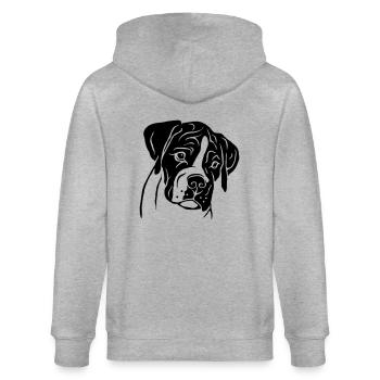 Chiot Boxer - Veste à capuche bio CULTIVATOR Stanley/Stella Unisexe - gris chiné - Dos - Luana (180cm)